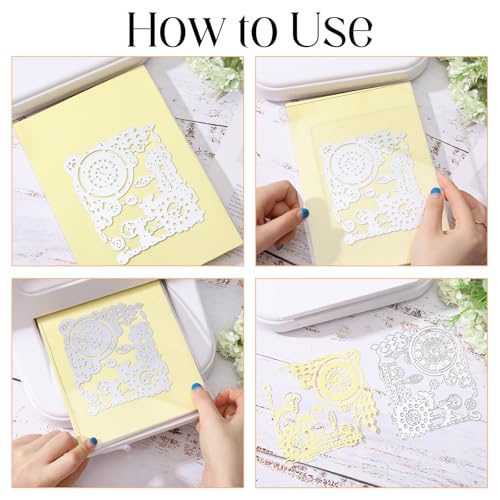 Globleland DIY-WH0309-2058-US19 Industrial Corners Background Cutting Dies Metal Gears Background Frame Cut Dies Clocks Light Bulbs Die Cuts thumb #2