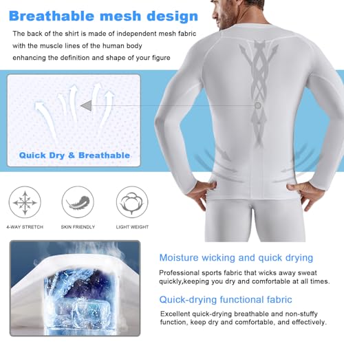 Men's Compression Shirt Long Sleeve Athletic Sports Shirt Quick-Drying Breathable Running Shirt for Fitness4