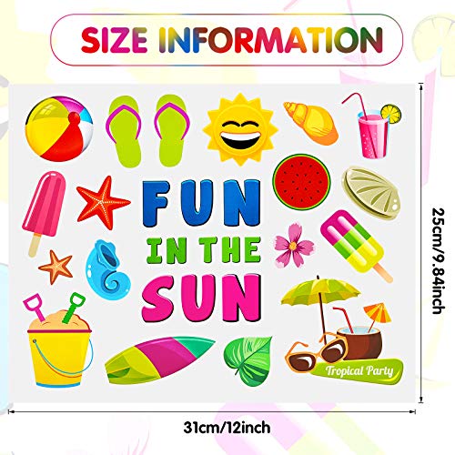 108 Pieces Summer Beach Stickers Summer Window Clings Tropical Party Window Clings Static Window Decal Stickers For Wall Glass Car Summer Party Tropical Party Birthday Decoration (108) #TOP1