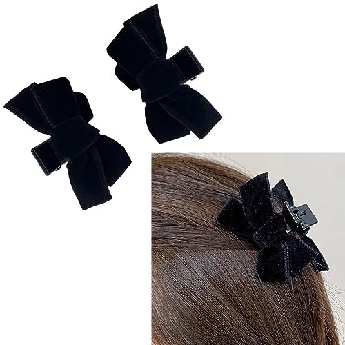 Pinzas de pelo negras con moño, pack de 2 piezas miniatura 1