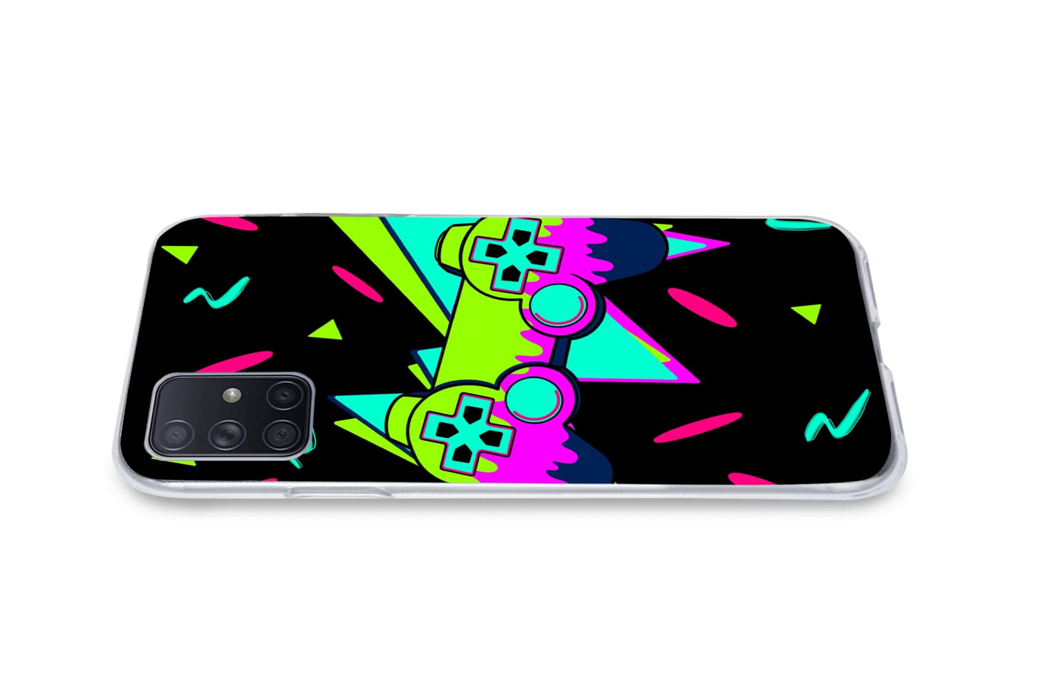 MuchoWow Funda para Samsung Galaxy A51 5G - Juego - Mando - Negro - Funda de Silicona/Funda Blanda para teléfono móvil
