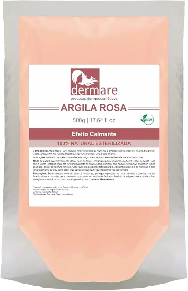 DERMARE Argila Rosa Para Peles Sensíveis 500G Dermare