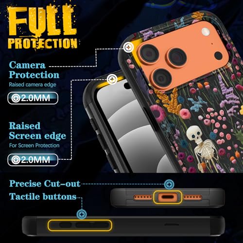 Coque antichoc iPhone 17 Pro Max solide motif squelette