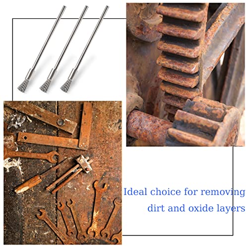 Drahtbürsten, 10 Stück Edelstahl Drahtbürste für Bohrer Klein Drahtbürsten Edelstahl Stahldraht Pinsel 3 mm Drahtbürste Bohrmaschine zum Reinigung von Rost Korrosion Schmutz Farbe
