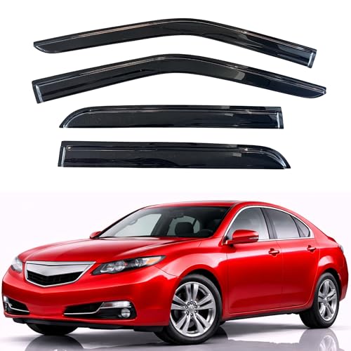 Image of KPY Rain Guards Fit for 2009-2014 Acura TL, Out-Channel Window Visors Vent Wind Deflectors 4PC, Car Accessories for 09-14 Acura TL