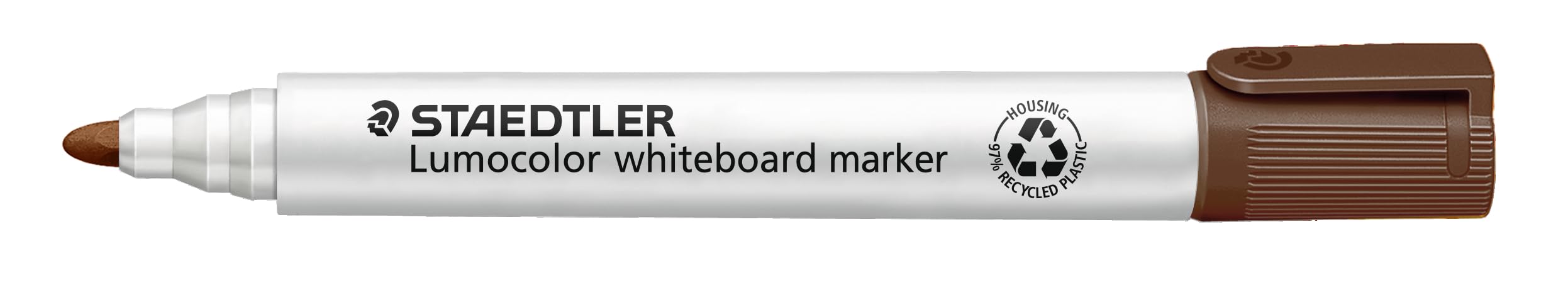 STAEDTLER LumoColor 351-7. Rotuladores para pizarra blanca. Paquete de 10 unidades de color marrón.
