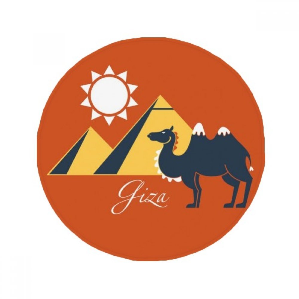 Tapis rond Égypte avec pyramide et sphinx de 50cm pour salon