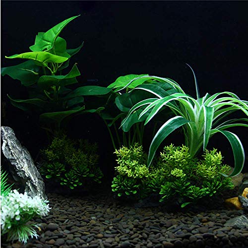 Aquarium Fish Tank Lifelike Underwater Plastic Plant Aquatic Water Grass Decor 12in (AGXY01) - Thumbnail 2