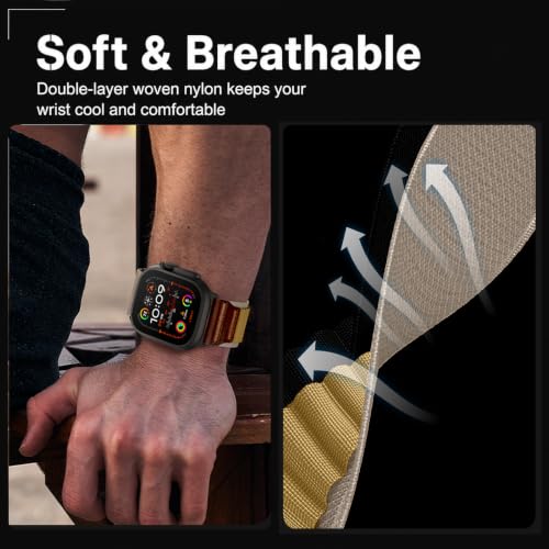Image of Nylon Leather Band Compatible with Apple Watch Ultra 3 2 1 49mm