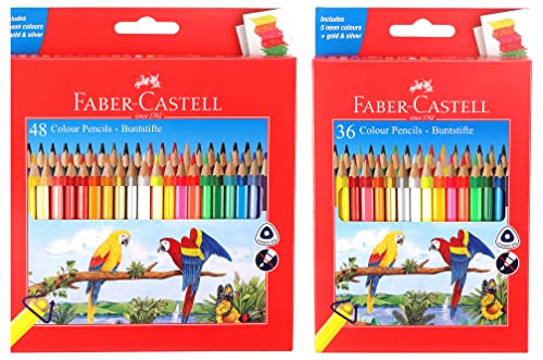Image of Faber-Castell 48 Triangular Colour Pencils 36 Triangular Colour Pencils, Ink Multicolor