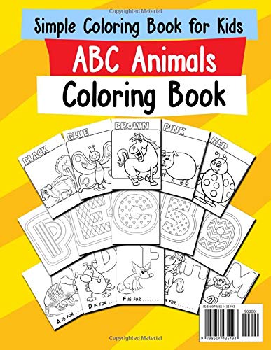 Simple Coloring Book For Kids: Abc Animals Coloring Book. The Alphabet An A-Z Coloring Book. Large Number And Animal Coloring Books For Kid (Animal Abc Coloring Book) #TOP1