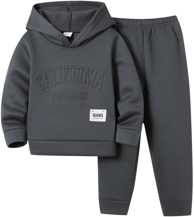 Boys Fleece Hoodie Sweatpants Set 2 Piece Fall&Winter Outfit