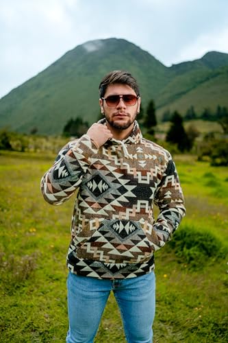 Image of Handmade Alpaca Sweater for Men or Women, Vibrant Colors, Soft and Hypoallergenic, Crafted by Otavalenos Artisans in Ecuador.