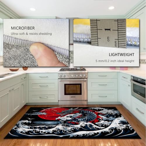 Moquette orientale style japonais rouge : un tapis durable et élégant - 4