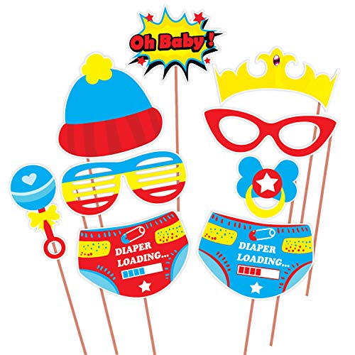 Image of Wobbox Baby Shower Decoration Items| Baby Shower Ceremony Photo Booth Props for Photoshoot, Milestone Crad& Mom to Be Sash, Godh Bharai Ceremony Decoration Kit-(FP455)