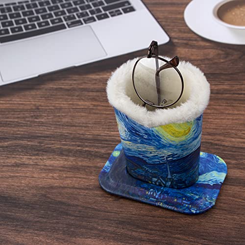 Image of Plush Fluffy Lined Anti-scratch Eyeglasses Holder Protective Glasses Stand Case