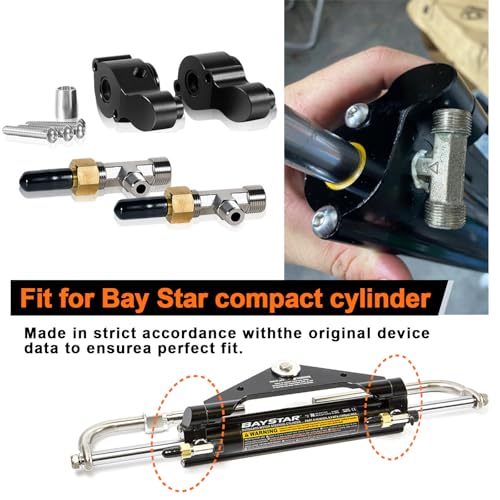 Image of YMT HP4600 Cylinder Gland Kit and HF4202 Bleeder Tee Kit Compatible with BayStar Compact Cylinder HC4645H HC4648H HC4658H Teleflex Marine