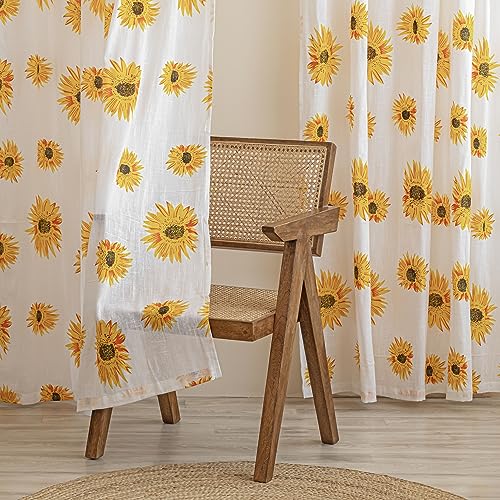 HOMEMONDE Light Filtering Window 5 Feet Grommet Curtains Set of 2...