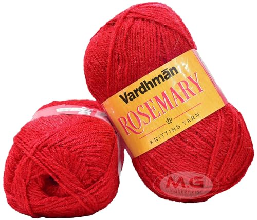 Image of M.G ENTERPRISE Rosemary Red 200 GMS Wool Ball Hand Knitting Wool /Art Craft Soft Fingering Crochet Hook Yarn, Needle Knitting Yarn Thread Dyed-BQ Art-GJJ