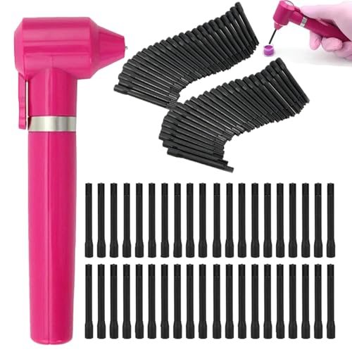 Ink Mixer Machine with 100Pcs Ink Mixing Sticks, Yugui Pigment Mixer Agitator with 100Pcs Mixing Sticks Black Electric Color Mixer Machine for Makeup Eyebrow Color Makeup Pink