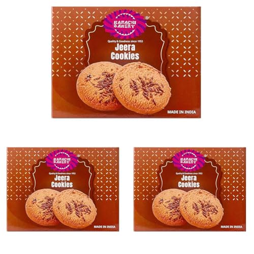 Image of Karachi Bakery Jeera Flavour Cookie, 400gm | Tea Time Snack | Delicious Cookies | Vegetarian (Pack of 3)