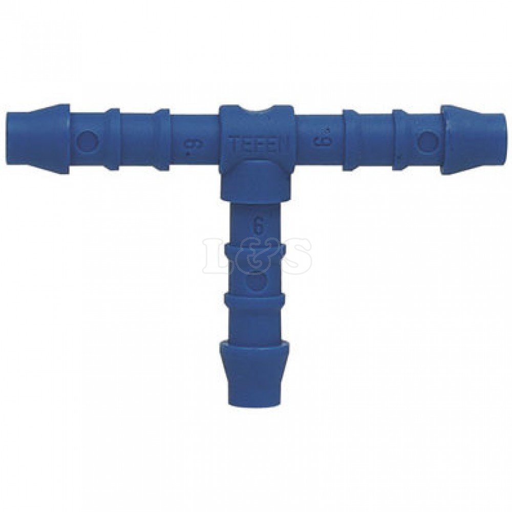 12mm Blue Plastic Equal Tee Piece Hose/Pipe Connector