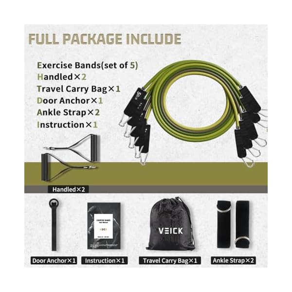 VEICK Resistance Bands with Handles, Exercise Tube Bands Set for Workouts - Image 2