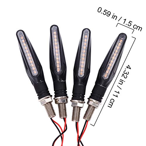 BESPORTBLE 4Pcs Motocicleta LED Pisca Pisca-Pisca LÃ¢mpada de Moto Preto