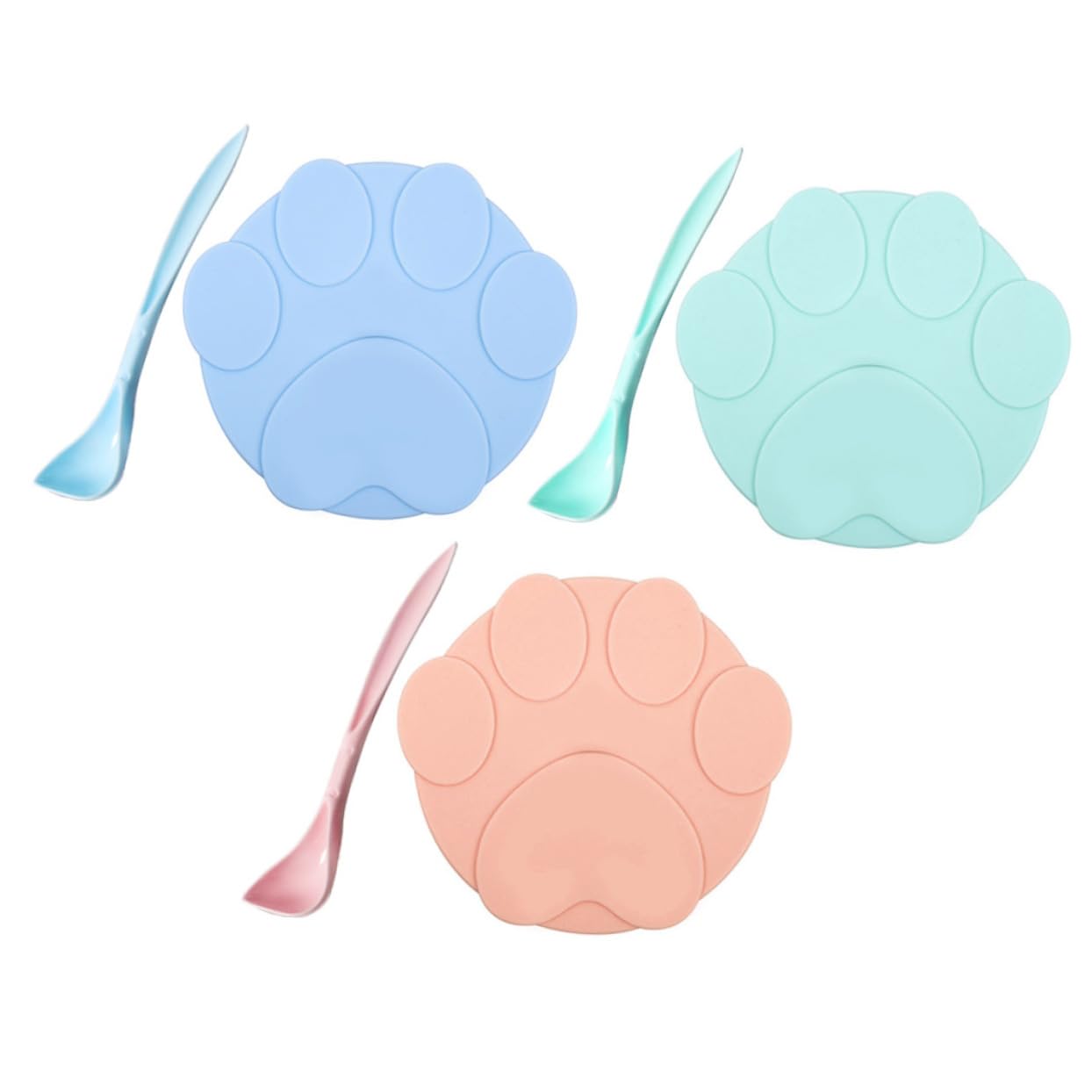 HANABASS 6pcs Pet Can Lids Spatula Silicone Food Cover for Dog Cat Reusable Sealable Lid for Tin Cans