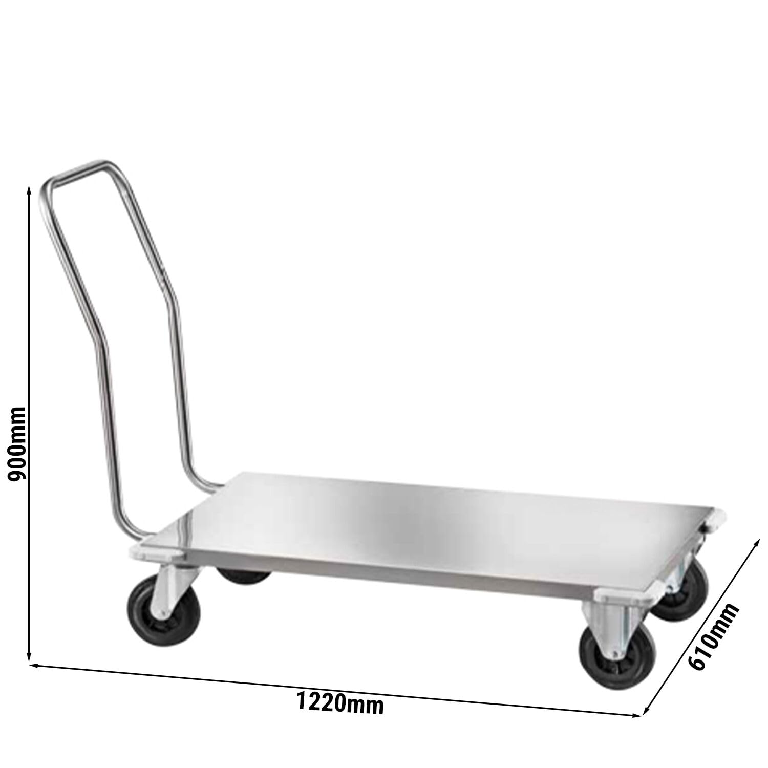 GGM Gastro | SWF1474 | Transportwagen - 610x1220mm - mit 1 Abstellfläche