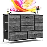 CAIYUN Aufbewahrungskommode mit 9 Stoffschubladen, Metallrahmen und Holzoberfläche, Viel Stauraum für Kleidung, Decken, Spielzeug, Pflegeleicht, Ideal für Schlafzimmer und Wohnzimmer Schwarz