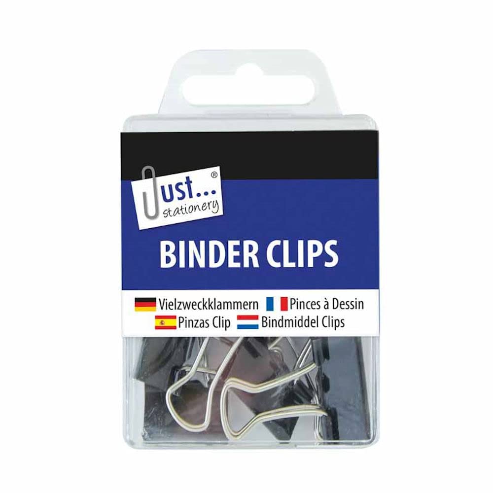 Ditzy Doll Black Binder Clips - Plastic Paper Clip Fold Back Metal Binder Bulldog Office