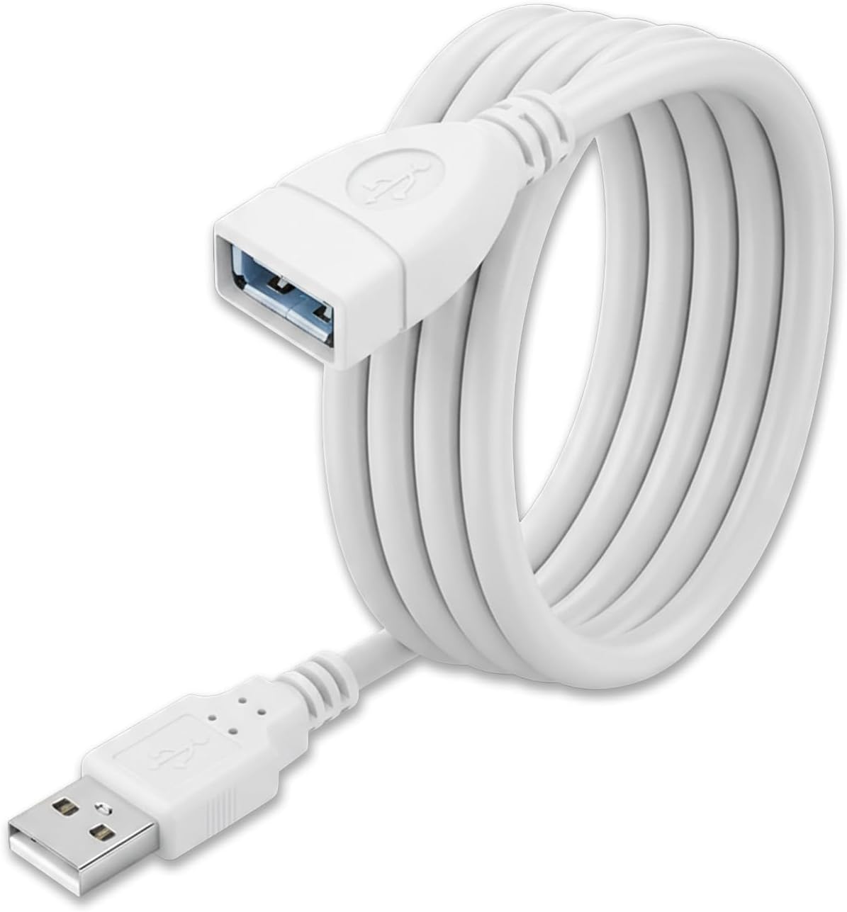 JGD PRODUCTS 1.5M USB 2.0 Male to Female Extension Plug/Socket Adapter Cable - (Very Useful for LED/LCD TV USB Ports) White