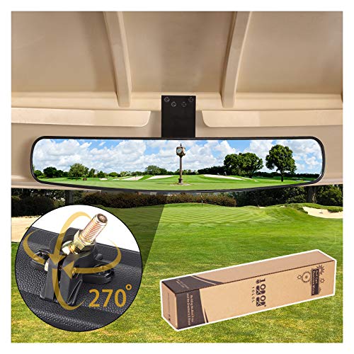 10L0L Adjustable Rotatable Golf Cart Rear View Mirror, Universal Safe 270 Rotation 16.5"