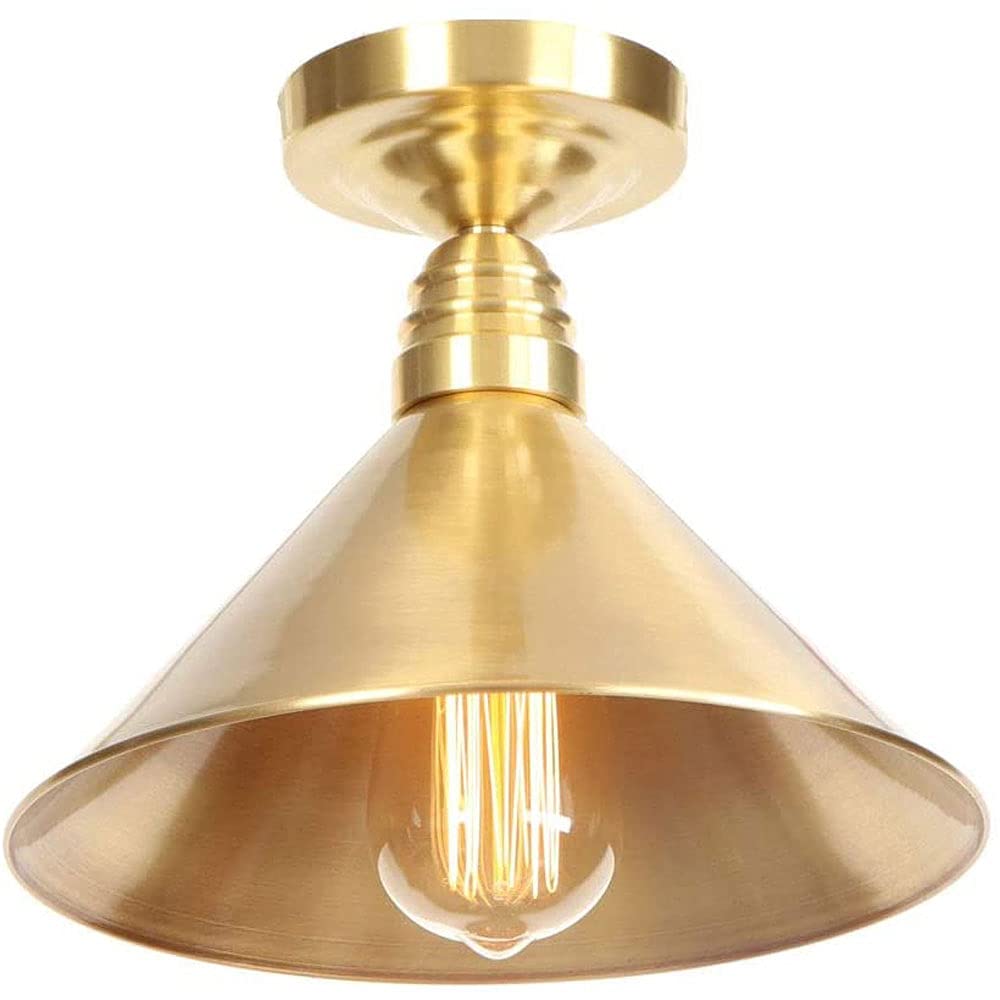 Plafonnier américain en cuivre E27 au design moderne et finition dorée élégante