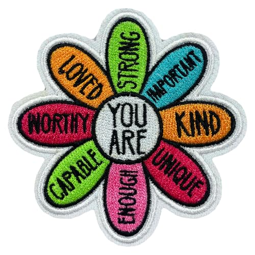 You are Unique Enough Worthy Loved Bible Verse Patch Flower