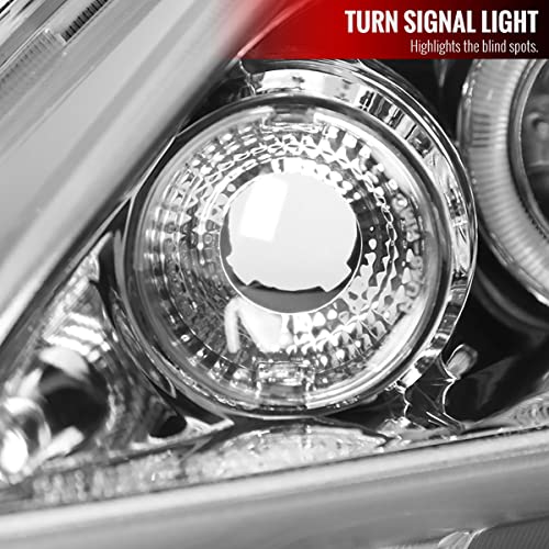 Carpartsinnovate For 03-07 2/4Dr Clear Led Dual Halo Projector Headlights Head Lamps #TOP7