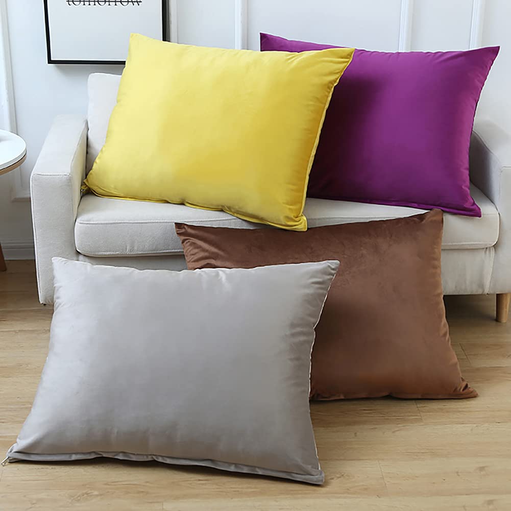2er Set Dekokissen 40 x 60 cm - Plüsch Samt - Lendenkissen Rechteckig - ideal für Sofa oder Schlafzimmer - lebendige rote Farbe - Soft Touch