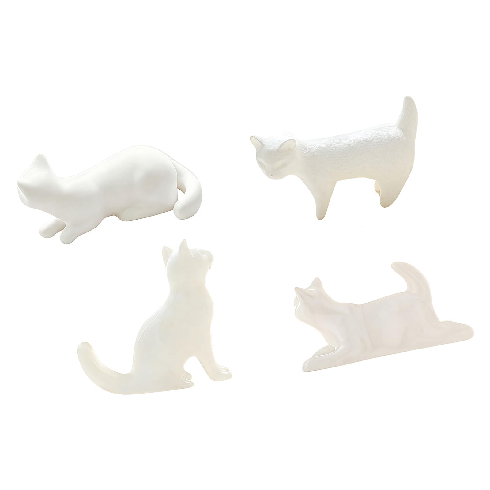 Mekalero White 4Pcs Cats Refrigerator Magnets Fridge Magnets For Locker Board Decorative Magnet Garage Door Magnet Stickers Board Decorative