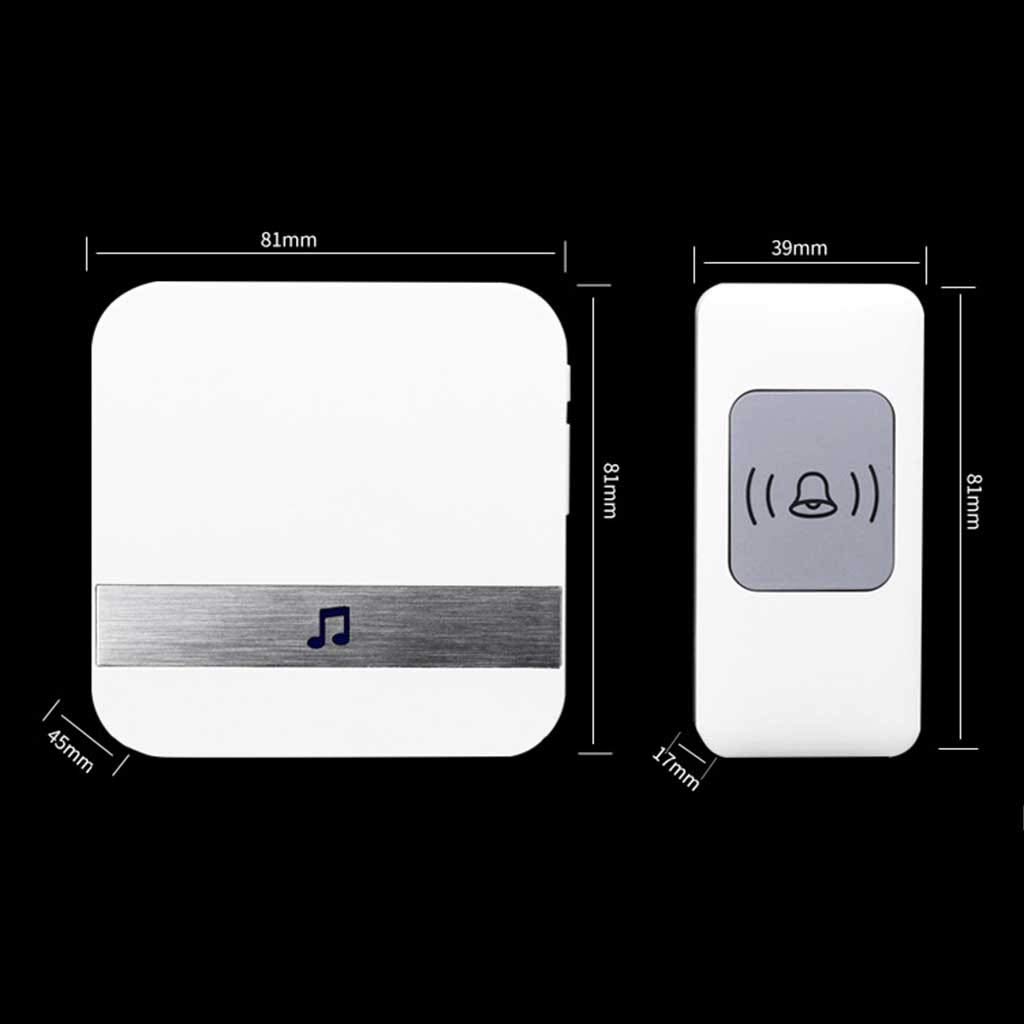Kit de timbre digital inalámbrico resistente al agua 300 m 52 tonos 4 niveles volumen paquete 7 multicolor(Gold)