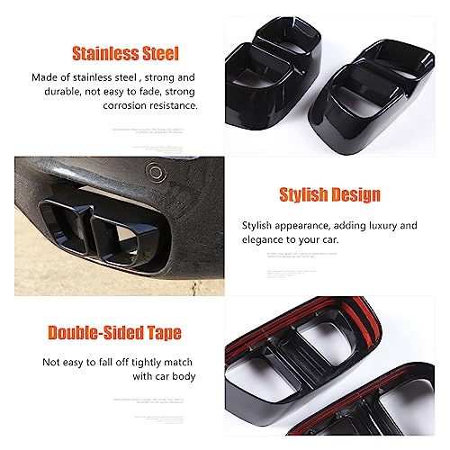 DIYUCAR For BMW X5 F15 X6 F16 2014-2018 Car Tail Exhaust Pipe Outlet Muffler Pipe Cover Decorative Tail Throat Frame(for M Sports Version) (Gloss Black) - Image 6