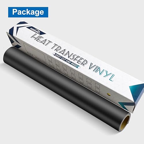 Miniatura 3 de KISSWILL Vinilo de transferencia de calor 3D negro, rollos de vinilo espumoso de 10 x 48 pulgadas para camisetas, compatible con Silhouette Cameo o
