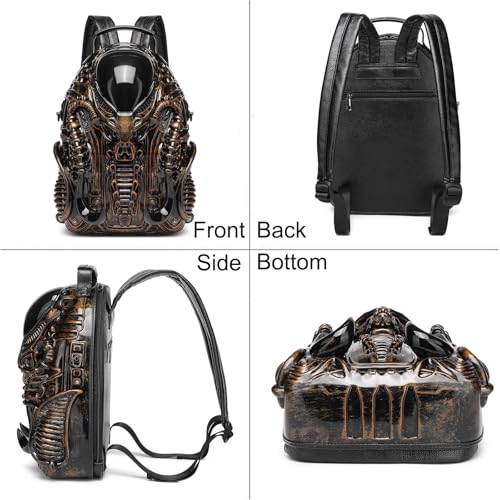 Image of Xenomorph Alien Backpack Shoulder Bag for Men Women | PVC material, Detachable straps, Cyberpunk dark aesthetic, Roomy fit, Ideal for cosplay, festivals, Halloween & daily.