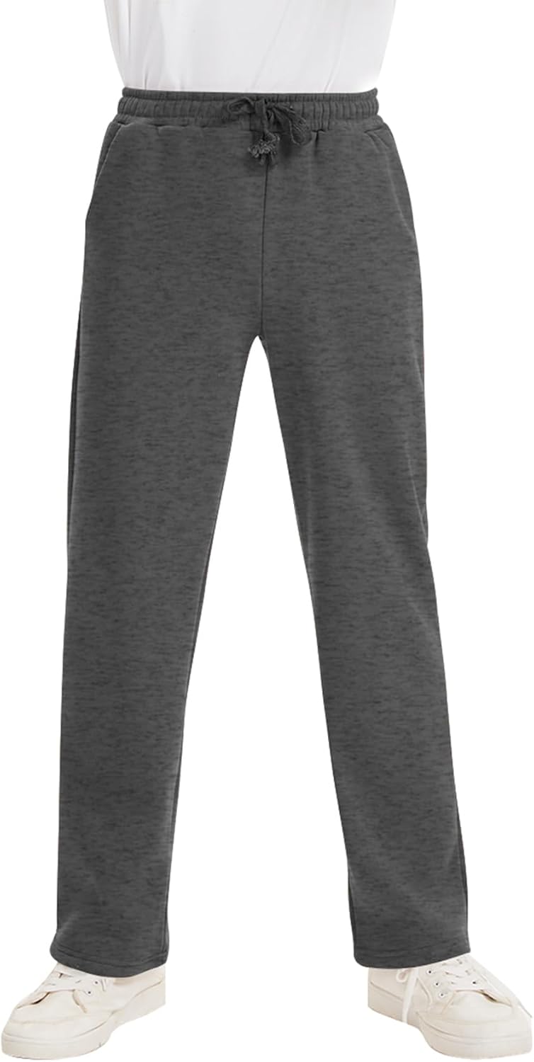 Flygo Boys Sweatpants Fleece Jogger Sherpa Lined Boys Athletic Pants Kids Sweatpants with Pockets