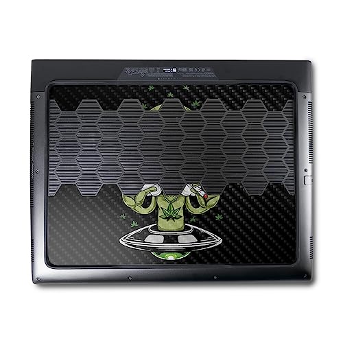 Image of MightySkins Carbon Fiber Skin Compatible With Alienware M18 R1 (2023) Full Wrap Kit - Come In Peace | Protective, Durable Textured Carbon Fiber Finish | Easy To Apply & Change Styles | Made in the USA