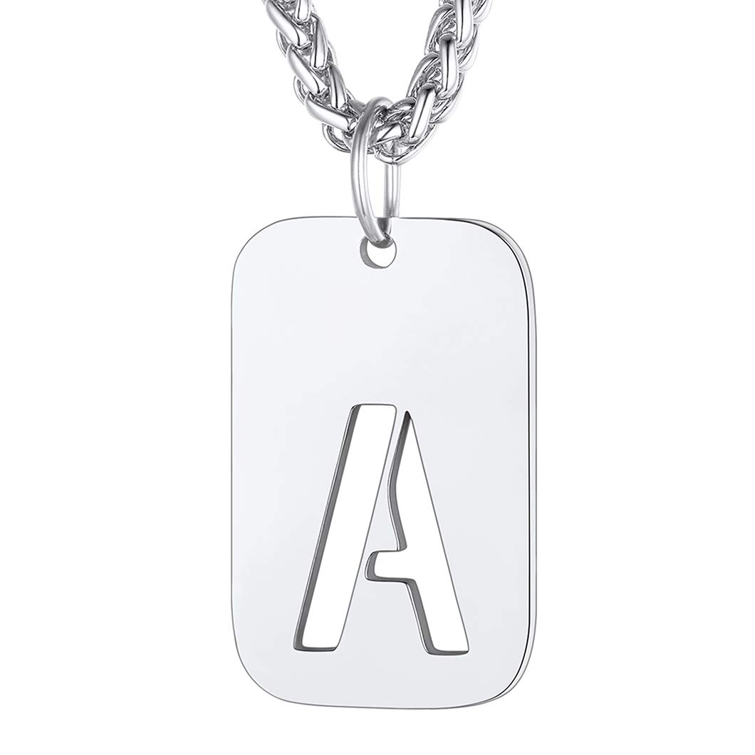 RichsteelPersonalizable Letras en Chapa Militar con Collar 55cm+5cm, Acero Inoxidable