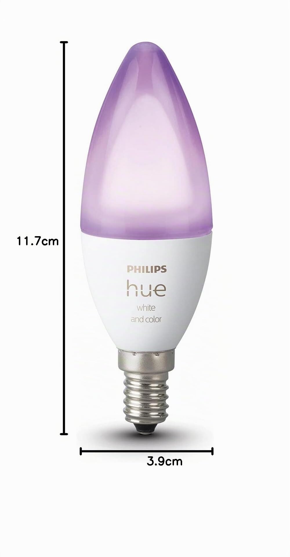 Philips Hue Bombilla Inteligente Vela LED E14, 5.2 W, con Bluetooth, Luz Blanca y de Colores, Compatible con Alexa y Google Home (Pack de 2)