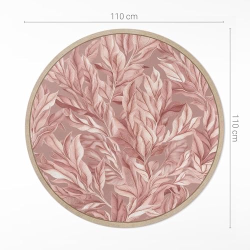 Tapis vinyle maison deco feuilles pastel pour salon et chambre