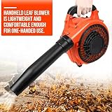 26cc Petrol Leaf Blower, 2-Stroke Handheld & Adjustable Shoulder-Strap Design with 2 Extension Tubes, High Power for Clearing Heavy Leaves, Garden Debris, Dust Snow - Orange - Image 5