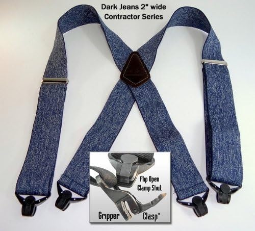 Holdup 2" Wide Contractor Suspenders for Men with Patented Composite Plastic Gripper Clasps - Image 9